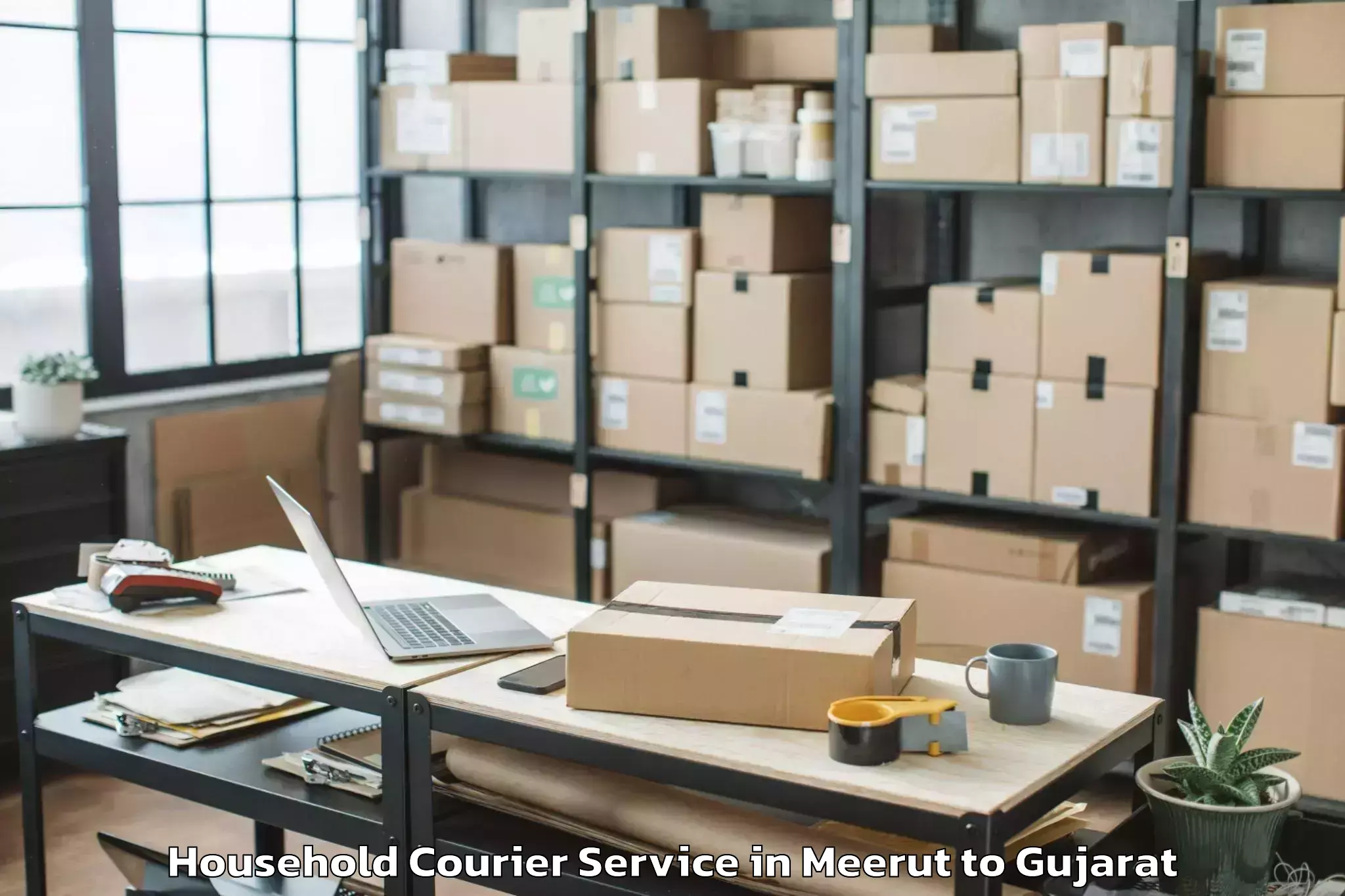 Easy Meerut to Veer Narmad South Gujarat Univ Household Courier Booking